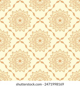 Classic Damask Seamless Pattern, Vintage, paisley elements, Traditional, Turkish motifs, Great for fabric and textile, wallpaper, packaging, Vector Illustration for Elegant Textile Design 