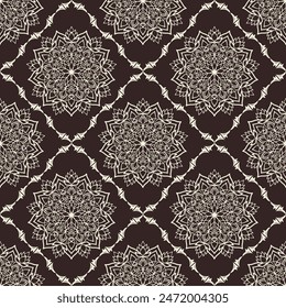 Klassisches Damast nahtloses Muster, Klassisches Design, Elementstil, florales Ornament, Luxus Ornamental Spitze Tracery, Bildschirmhintergrund, Traditioneller Hintergrund, Vektorillustration für Elegant Textile Design