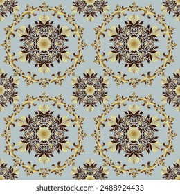 Patrón sin costuras Damask clásico, diseño de Antiguas, estilo de elemento, adorno floral, tracería de encaje ornamental de lujo, Fondo de pantalla, fondo de oro tradicional, Ilustración vectorial para el diseño textil elegante