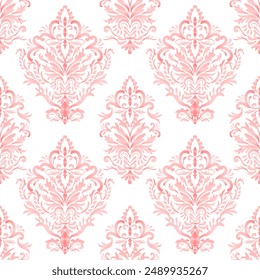 Classic Damask seamless pattern, Vintage design, element old style, Rose gold floral ornament, Luxury Ornamental lace tracery, Traditional background, Vector Illustration for Elegant Textile Design