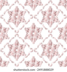 Classic Damask seamless pattern, Vintage design, element style, floral ornament, Luxury Ornamental lace tracery, wallpaper, Traditional background, Vector Illustration for Elegant Textile Design