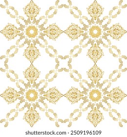 Modelo inconsútil clásico de Damasco, diseño del oro de Antiguas, estilo del elemento, ornamento de la flor, tracería ornamental de lujo del cordón, Fondo de pantalla, fondo tradicional, Ilustración vectorial para el diseño textil elegante