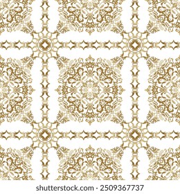 Modelo inconsútil clásico del damasco, diseño de Antiguas, estilo del elemento, ornamento floral del oro, tracería ornamental de lujo del cordón, Fondo de pantalla, fondo tradicional, Ilustración vectorial para el diseño textil elegante