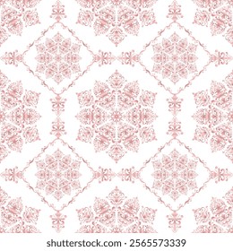 Classic Damask seamless pattern, Vintage design, element old style, Rose gold floral ornament, Luxury Ornamental lace tracery, Traditional background, Vector Illustration for Elegant Textile Design