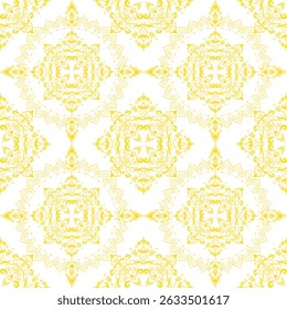 Classic Damask seamless pattern, Vintage design, element style, flower ornament, Luxury Ornamental lace tracery, wallpaper, Traditional gold background, Vector Illustration for Elegant Textile Design