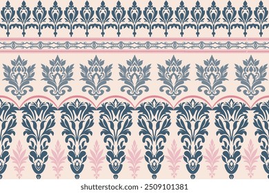 Classic damask seamless pattern-vector illustration for elegant textile design.