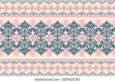 Classic damask seamless pattern-vector illustration for elegant textile design.