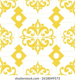 Classic Damask Ilustración vectorial sin costuras EPS