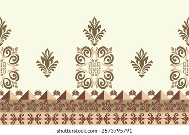 Classic Damask Semless Pattern - Vector Illustration for Elegant Textile Design on brown tone.