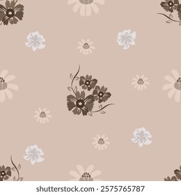 Classic Damask Semless Pattern - Vector Illustration for Elegant Textile Design on brown tone.