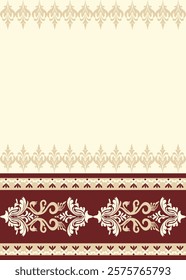 Classic Damask Semless Pattern - Vector Illustration for Elegant Textile Design on brown tone.