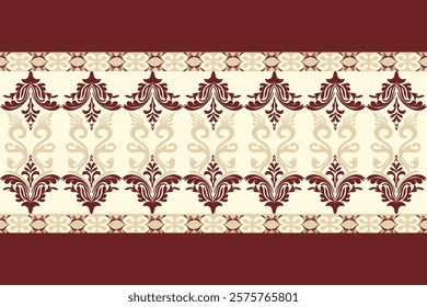 Classic Damask Semless Pattern - Vector Illustration for Elegant Textile Design on brown tone.