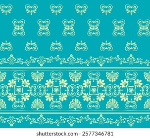 Classic Damask
Vector Illustration Pattern for Luxury Textiles Green Background Design