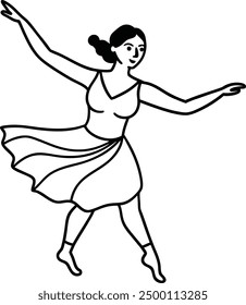 Classic dancer silhouette vector illustration 2