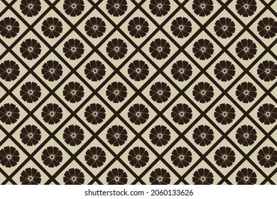classic dark brown flower and cream seamless pattern for printing wallpapers interior vector