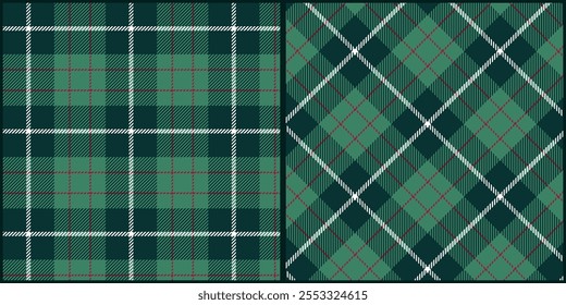 Tom verde escuro clássico jogado vetor padrão sem costura. Plano de fundo gráfico tartan design de moda uso para impressão, textura, pano, tecido, flanela.	
