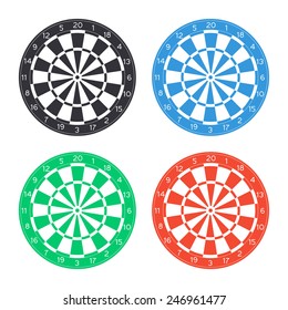 classic dart board icon - colored vector illustration