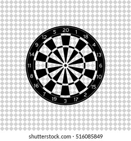 Classic dartboard  - black vector icon