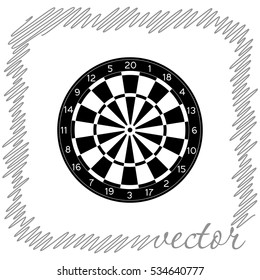 Classic dartboard  black vector  icon