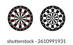 Classic Dartboard with Numbered Segments Vector Illustration
