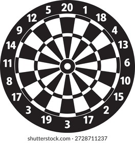 Klassische Dartboard-Zielspiel-Symbol-Illustration