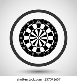 Classic dartboard vector icon - black illustration