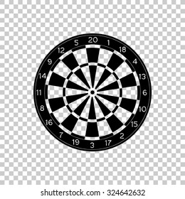classic dartboard vector icon - black illustration