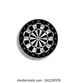 classic dartboard vector icon with shadow
