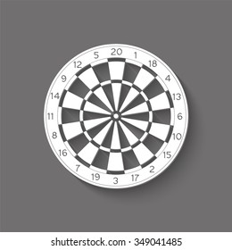 classic dartboard vector icon with shadow