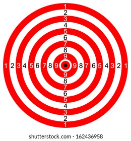 Classic Darts Board vector, red and white illustration. 