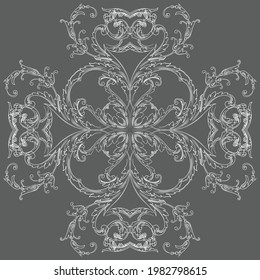 Classic decorative elements in a round frame,Decorative rosette