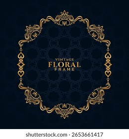 Vector de fondo elegante del marco floral decorativo clásico