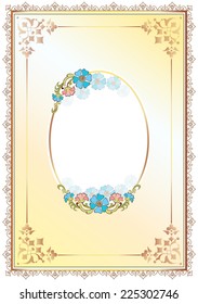 classic decorative frame and border decorated with flowers