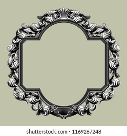 Classic decorative frame in old style. Retro design element. Vintage engraving stylized drawing. Vector illustration