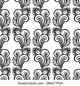 Classic decorative seamless hand drawn vector black and white texture