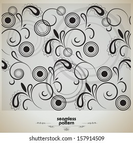 Classic decorative seamless vector black and white texture 