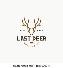 Classic Deer hunter logo Vintage Retro Badge graphic logo design. Vector illustration