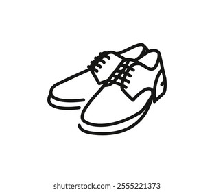 classic derby shoes or loafer shoes icon. simple linear style. Line with editable stroke.  vector illustration design
