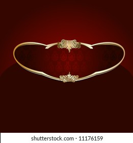 Classic Design Background With Golden Frame Banner