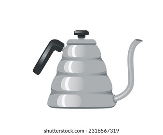 Cetecito de café de diseño clásico con ilustración vectorial de mango negro aislado en fondo blanco