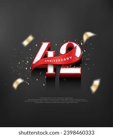 Classic design number, to celebrate the 42nd anniversary. Premium vector background for greeting and celebration.