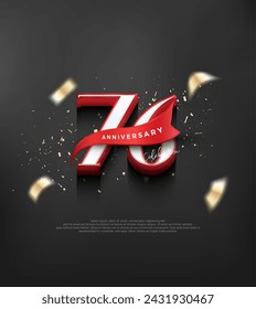 Classic design number, to celebrate the 76th anniversary. Premium vector background for greeting and celebration.