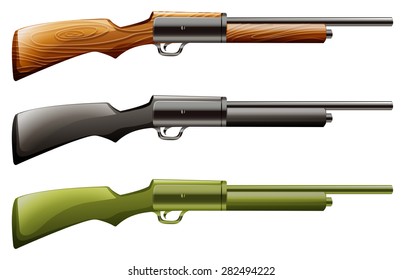 Classic Design Rifle Three Different Colors Stock Vector (Royalty Free ...