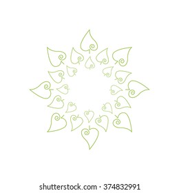 Classic design shape of the leaves. Vector art.