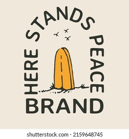 classic design, vintage logo, with a surfboard stuck in the sand. very suitable for casual merchandising purposes.