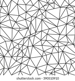 classic detailed black polygon outline seamless pattern