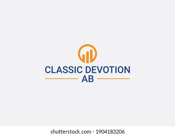 Devoción clásica AB Resumen diseño del logotipo del emblema financiero