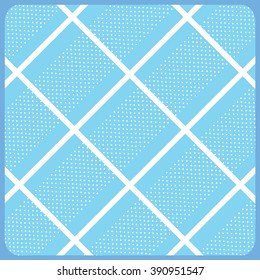Classic Diagonal striped light blue pattern. White crossed lines and polka dots on light blue background. Vector file. For Art, Print, Web, Fashion, textile graphic design.