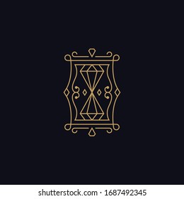 Classic diamond with line style design template vector