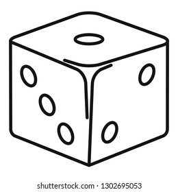 Classic dice icon. Outline classic dice vector icon for web design isolated on white background